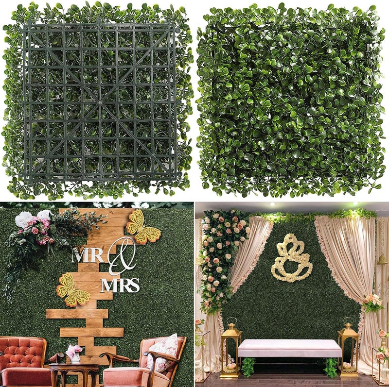 Luyue 12PCS 10”×10” Boxwood Panels, Artificial Grass Wall Panels Fake Greenery Backdrop Wall Grass Backdrop Artificial Plant Walls for Outdoor Indoor Garden Fence Backyard - Image 1